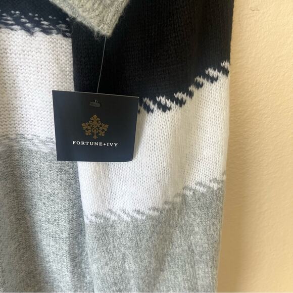 Fortune + Ivy Women's Cardigan Soft Black & White Gray Size XS NWT - Picture 5 of 6